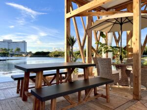 清水建設様「浮遊体実験施設」での空間コーディネート事例の様子。