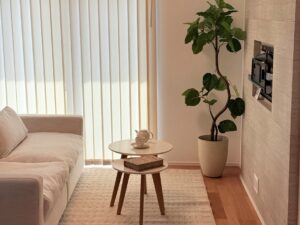 子育て安心住宅様の完成見学会で使っていただいたレンタル家具とお部屋の写真